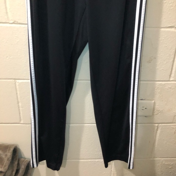 Adidas Black & White Striped Joggers with Elastic Waist Size Medium - Picture 3 of 8